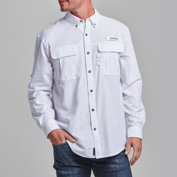 Magellan Outdoors Men's Laguna Madre Solid Long Sleeve Fishing Shirt - Picture 3 of 5